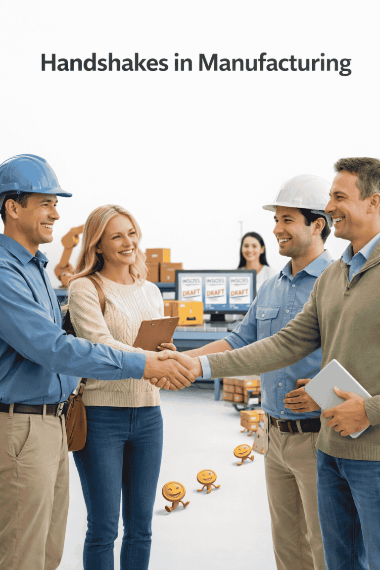 Manufacturing department handshakes and operational data audit in a factory